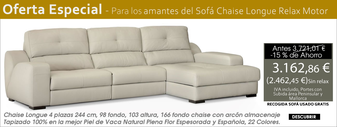 CHAISE LONGU PIEL NATURAL